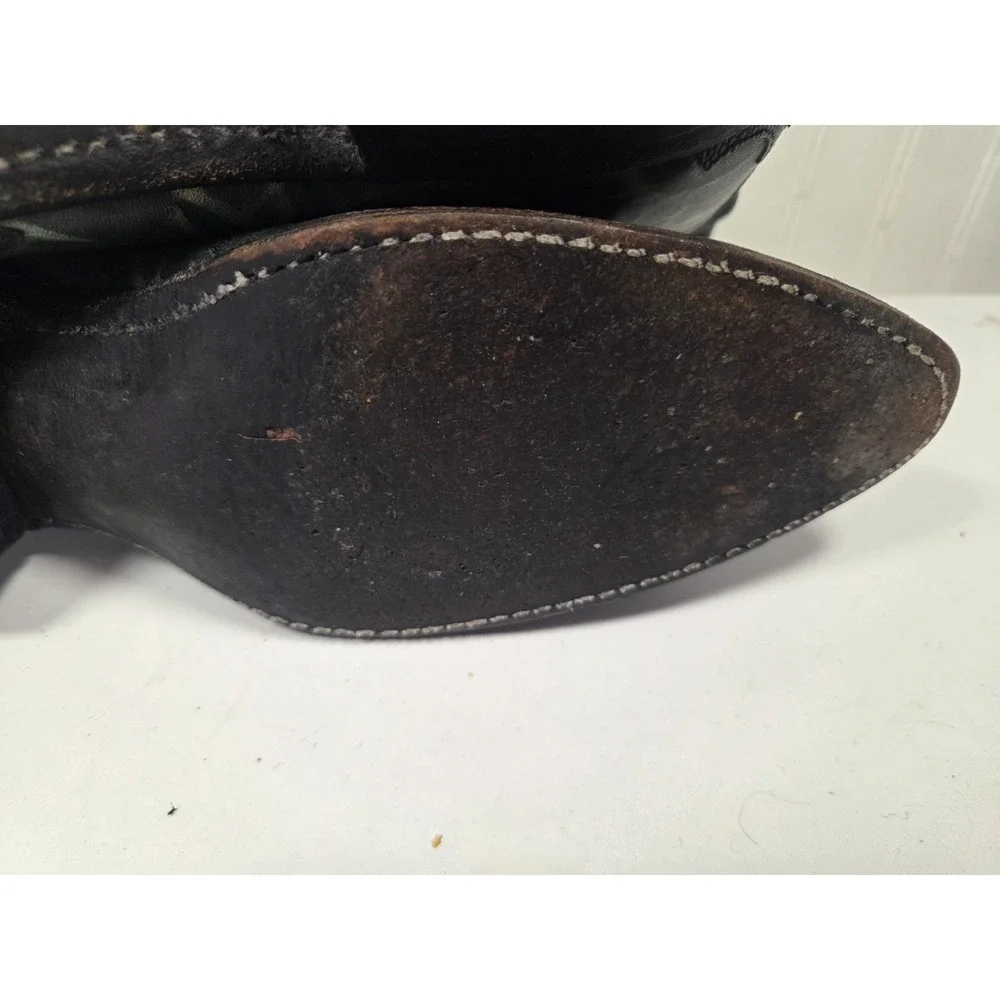 Rare Vintage Dan Post Green Teju Lizard Western Cowboy Boots Women's 7 Made USA - Picture 14 of 16